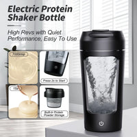 Electric Protein Shaker Bottle – 650 ml USB Rechargeable Mixer
