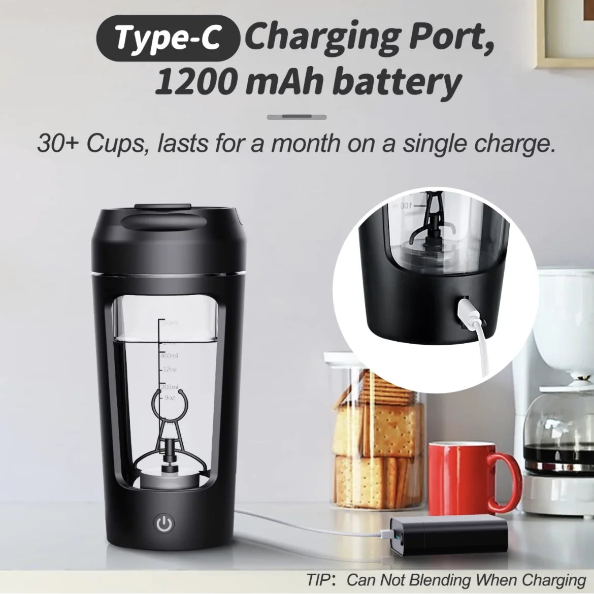 Electric Protein Shaker Bottle – 650 ml USB Rechargeable Mixer
