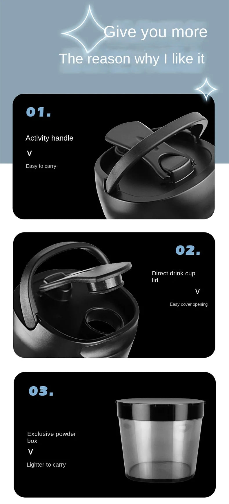 Electric Protein Shaker Bottle – 650 ml USB Rechargeable Mixer