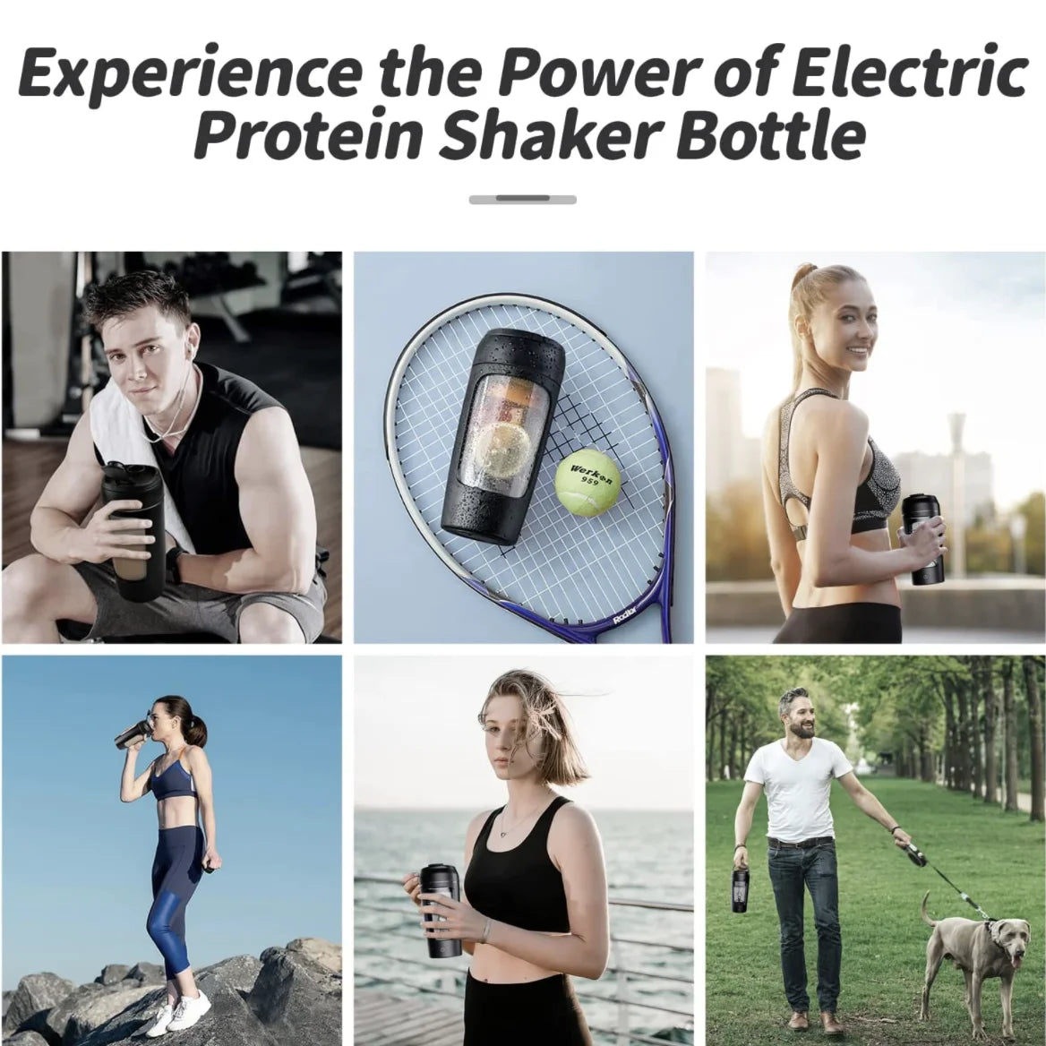 Electric Protein Shaker Bottle – 650 ml USB Rechargeable Mixer