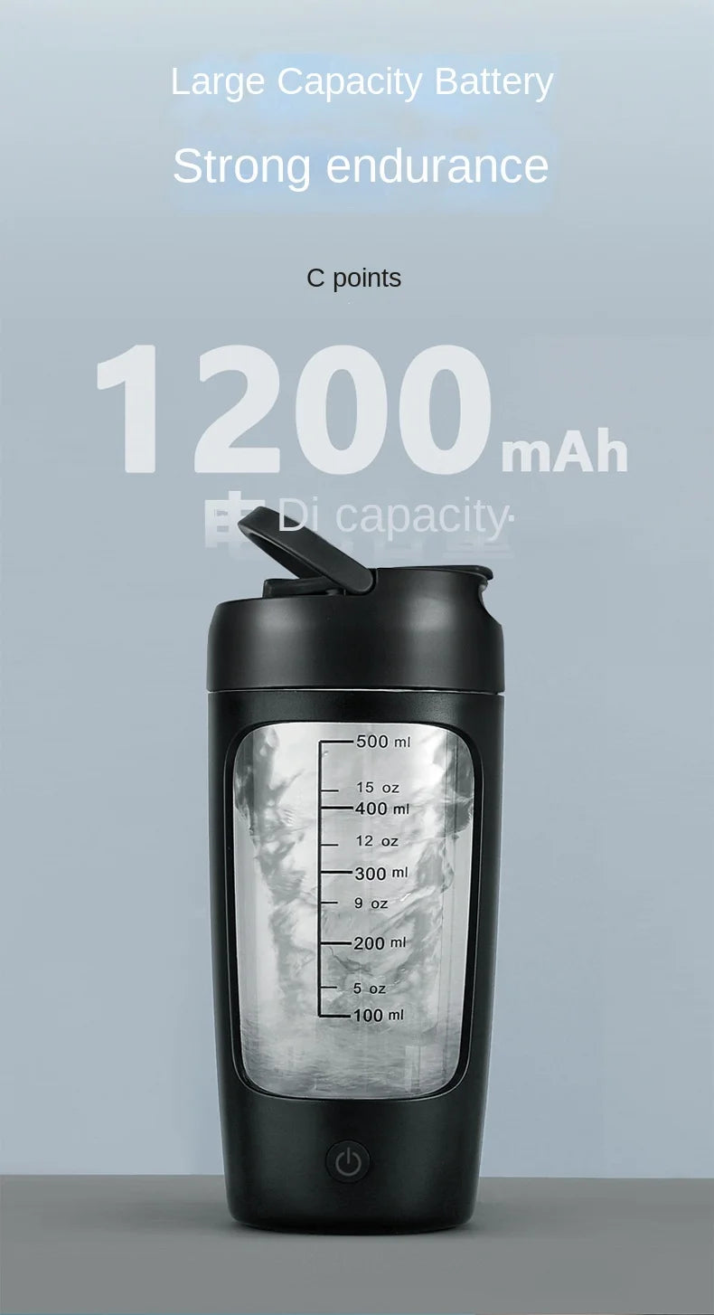 Electric Protein Shaker Bottle – 650 ml USB Rechargeable Mixer