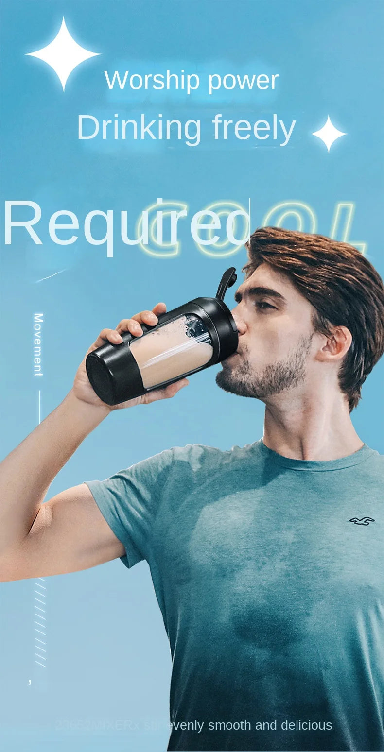 Electric Protein Shaker Bottle – 650 ml USB Rechargeable Mixer