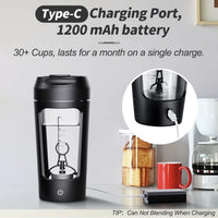 Electric Protein Shaker Bottle – 650 ml USB Rechargeable Mixer