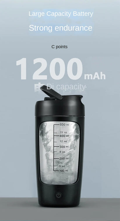 Electric Protein Shaker Bottle – 650 ml USB Rechargeable Mixer